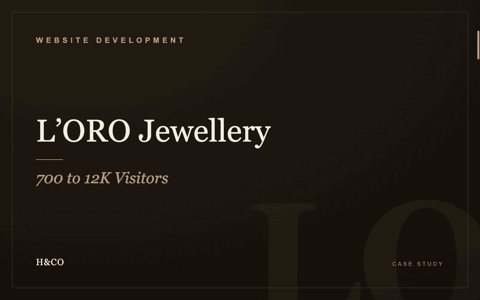 Turning a Luxury Retail Website into a Sales Engine for L’ORO Jewellery