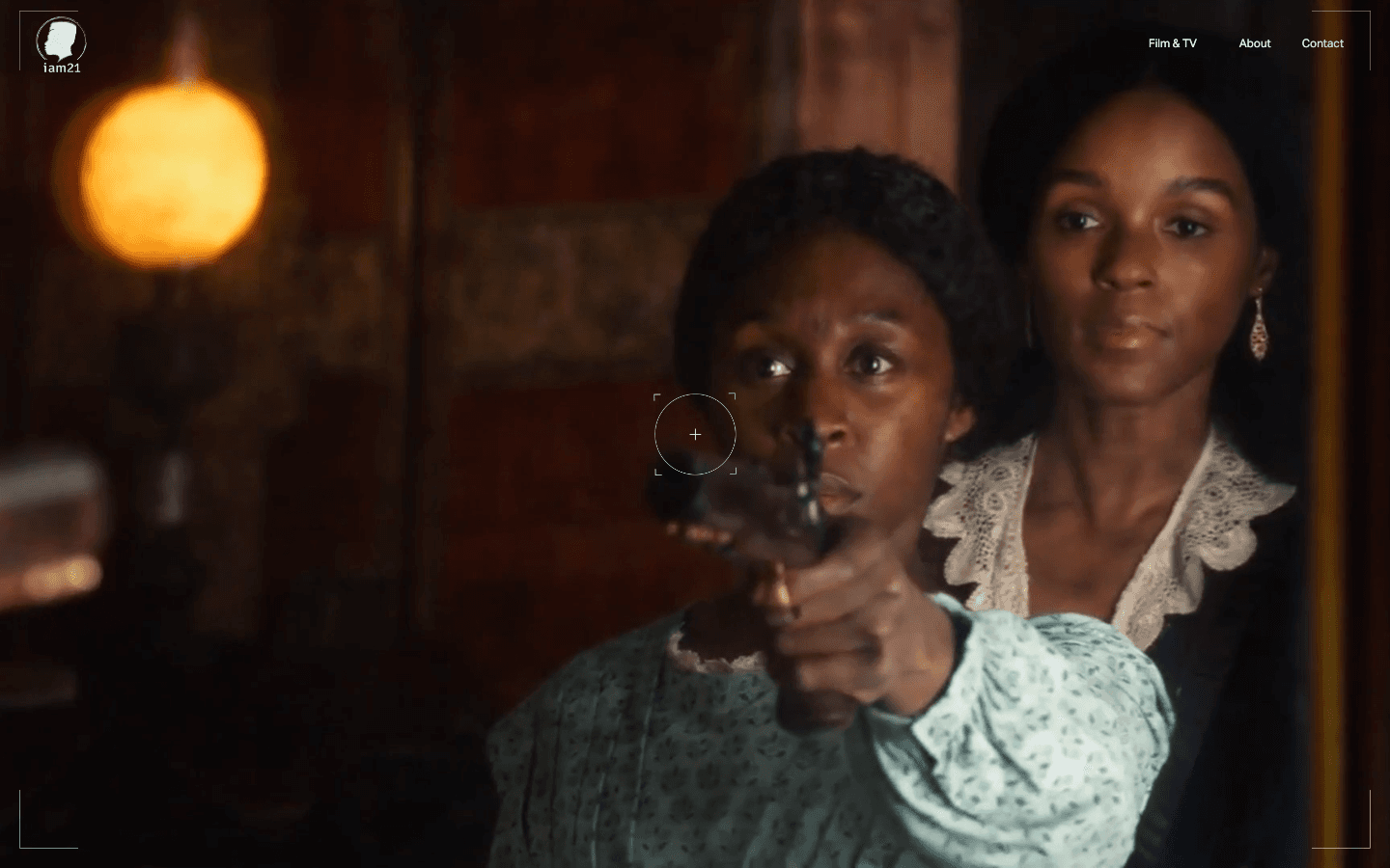 iAm21 Entertainment homepage featuring Harriet film still