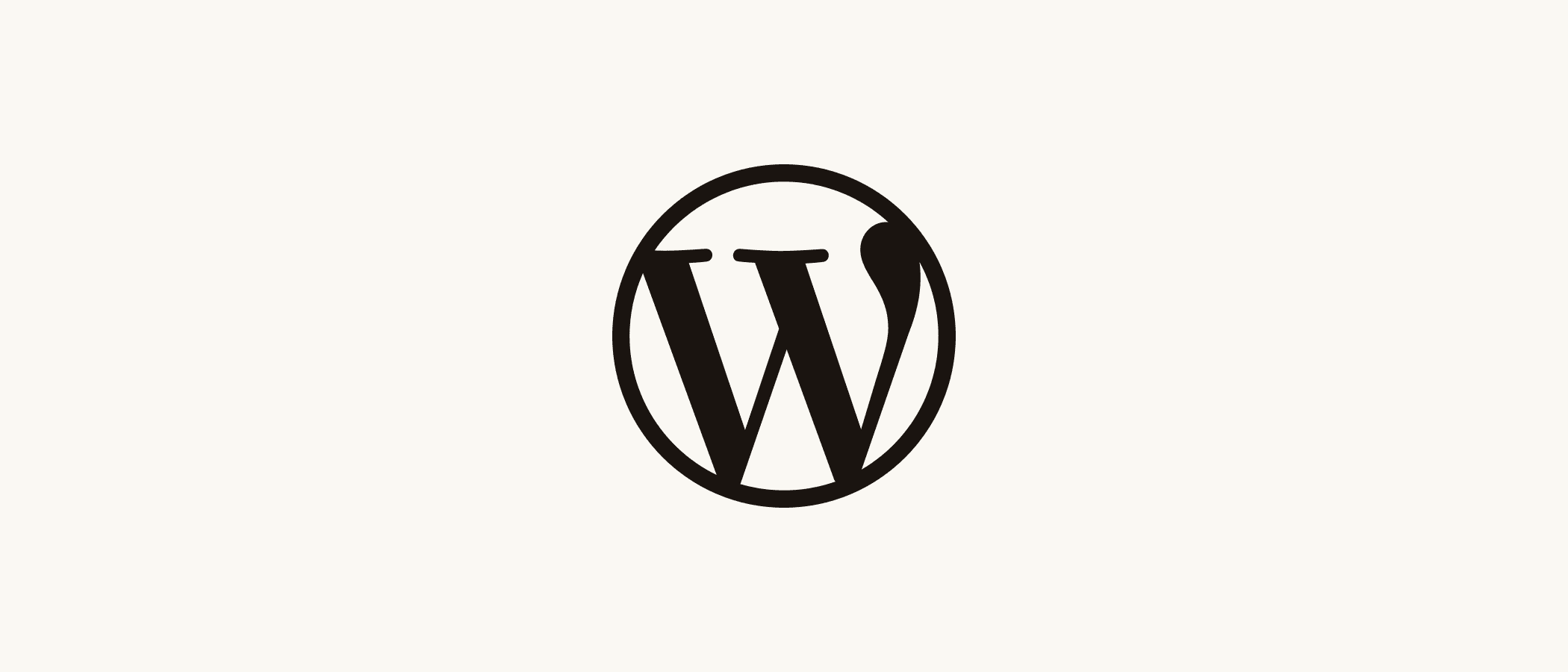 wordpress platform logo lockup on cream panel