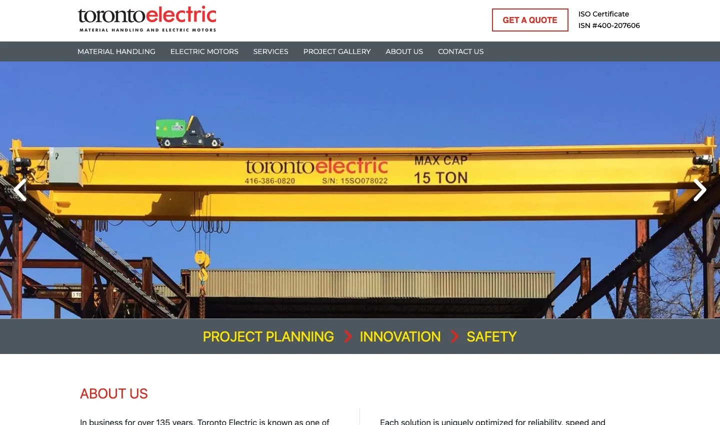 Toronto Electric website and project work