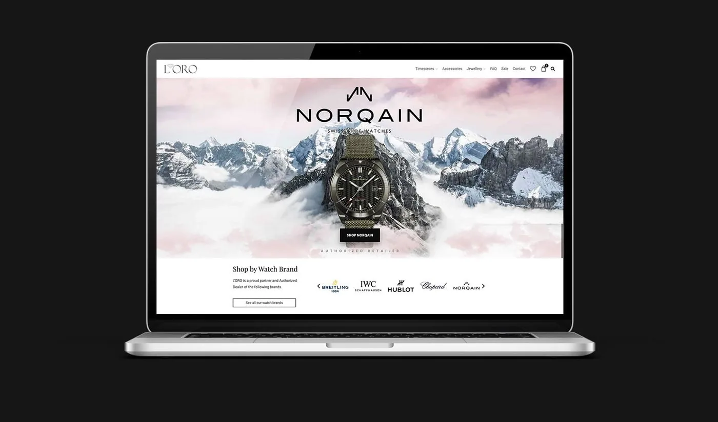 L'ORO Jewellery website and project work